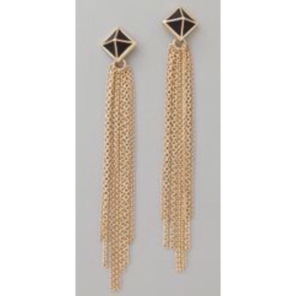 Belle Noel Leather Stud Tassel Earrings